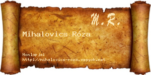 Mihalovics Róza névjegykártya