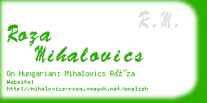 roza mihalovics business card